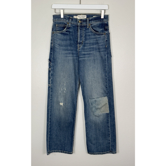 Nili Lotan Violette Jeans Wide Straight Leg Patchwork Casual, 25 - Modified - Picture 1 of 14